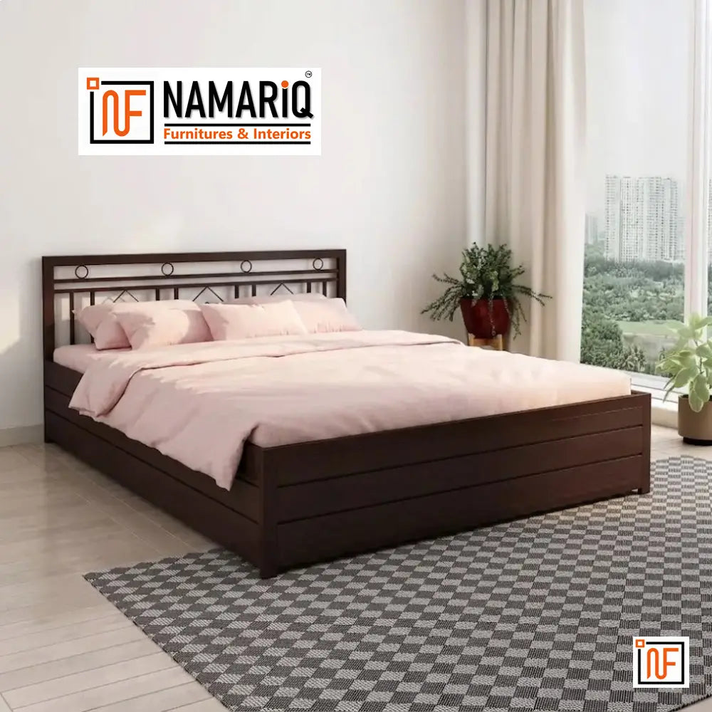 maitra-namariq-modern-metal-bed-with-hydraulic-box-storage-water-resistant-anti-rust-powder-coated-finish-brown