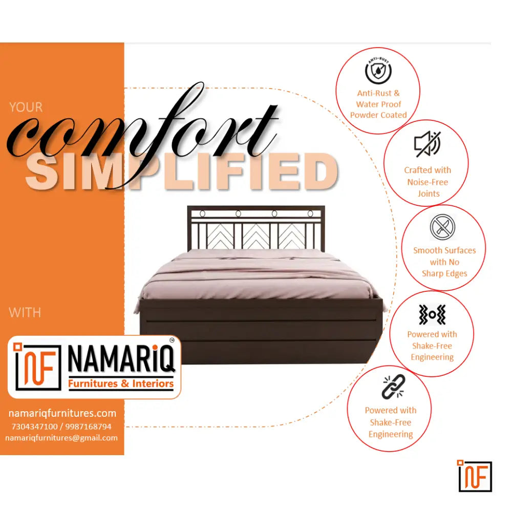 maitra-namariq-modern-metal-bed-with-hydraulic-box-storage-water-resistant-anti-rust-powder-coated-finish-brown