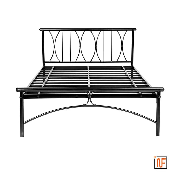 CURVE NAMARIQ: Stylish Sleek Crafted Bed Without Inbuilt Storage – Water Resistant & Anti-Rust Powder Coated Finish - BLACK+2