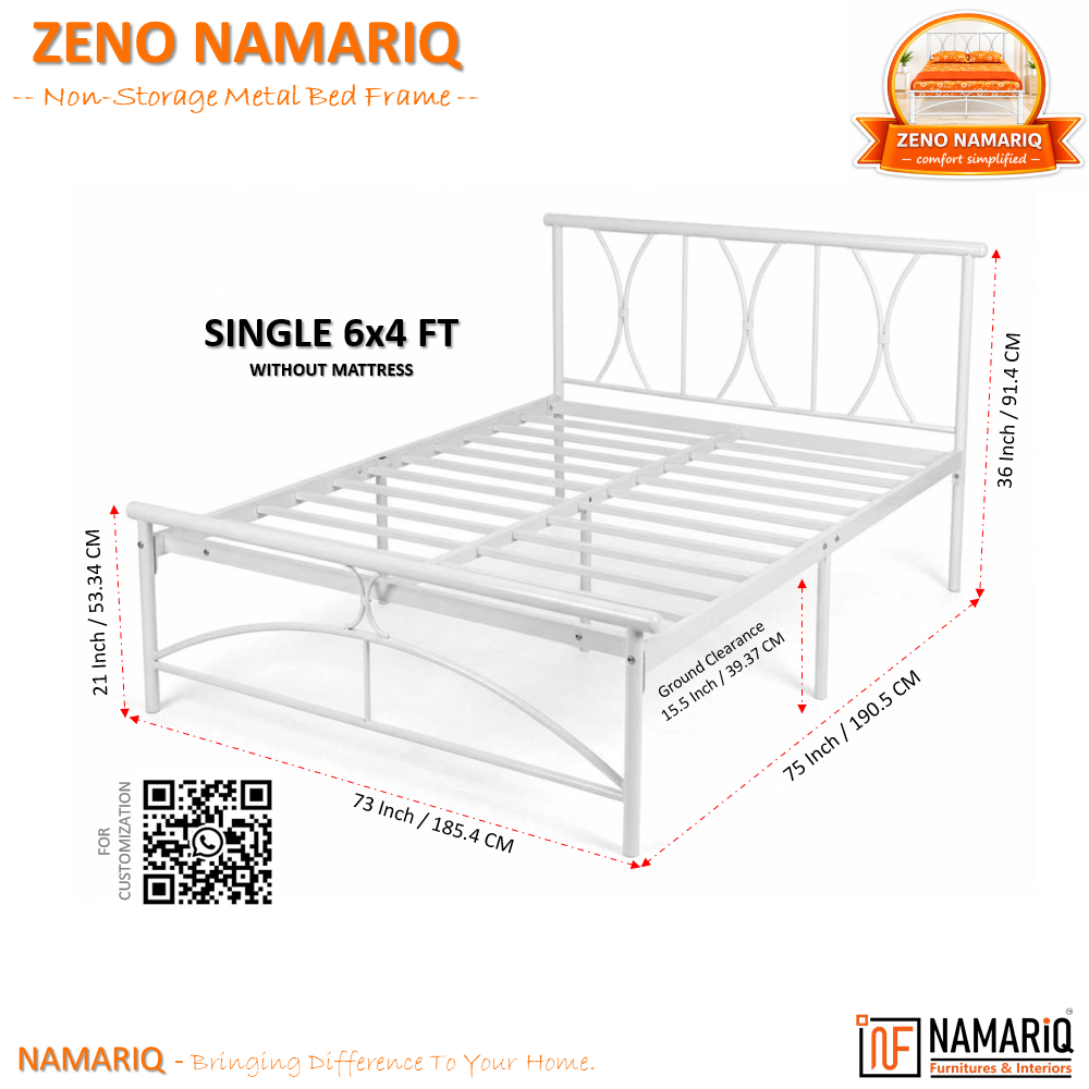 zeno-namariq-solid-wrought-iron-metal-bed-cot-without-inbuilt-storage-box-space-saving-bedroom-furniture-architectural-arched-head-footboard-with-without-mattress-king-queen-single-sizes-powder-coated-white-color