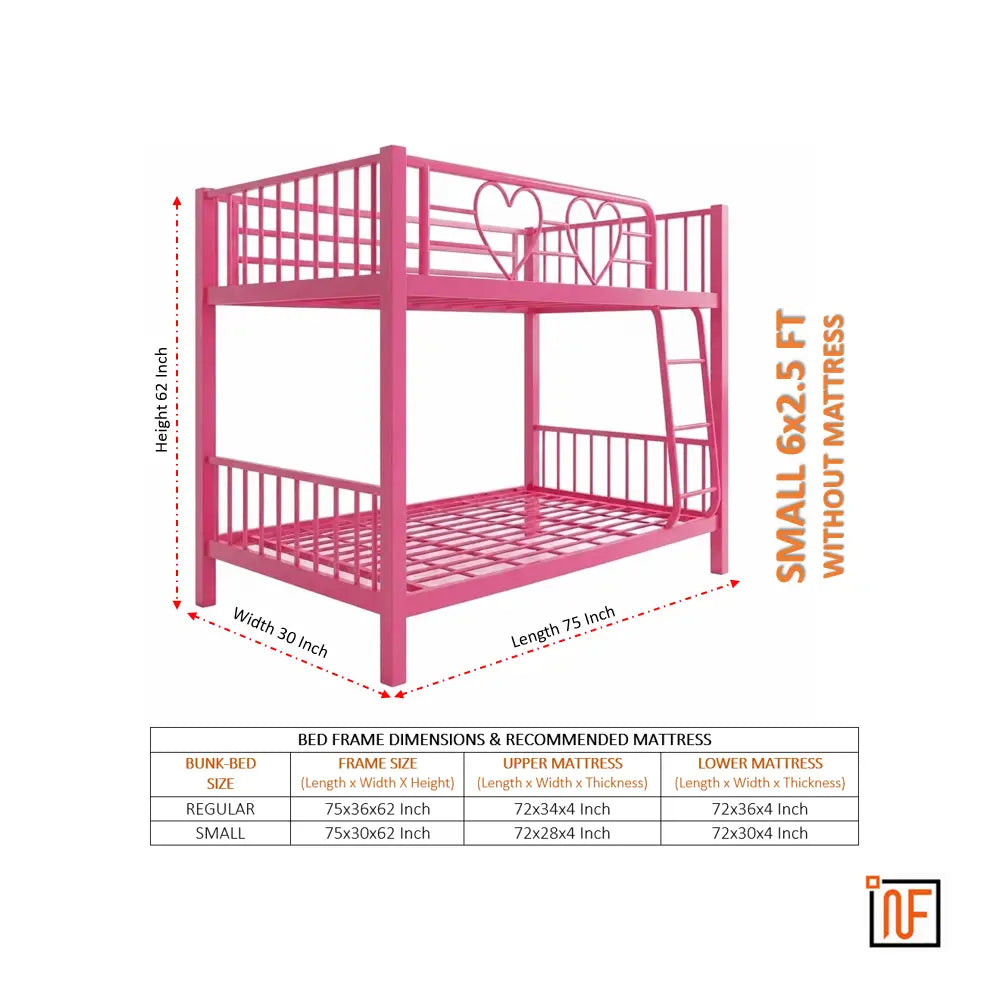 girliyapa-namariq-twin-over-twin-heart-cutout-metal-bunk-bed-for-female-siblings-without-inbuilt-storage-scratch-free-water-resistant-powder-coated-finish-vibrant-pink